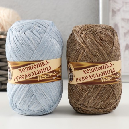 Yarn "Nosomic supplement" 100% polypropylene 200 ± 20m/50g set 2pcs (denim, dark flax)