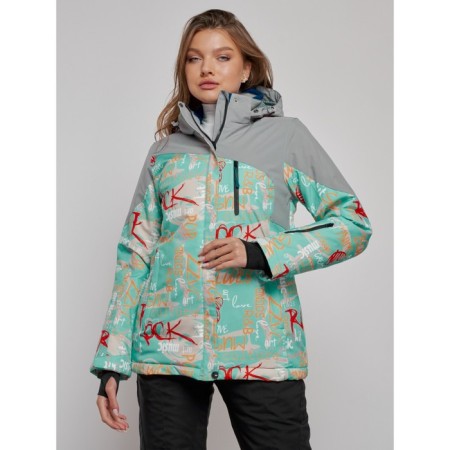 Ski jacket female winter, size 46, turquoise color-1