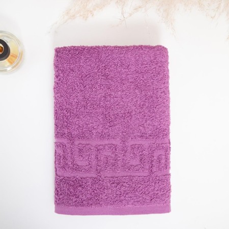 Terry towel with a border 70x140 cm, amethyst, cotton 100%, 430g/m2-1