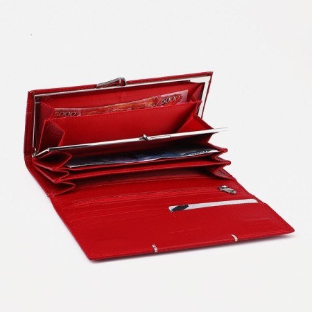 Women's wallet on magnets, red color-2