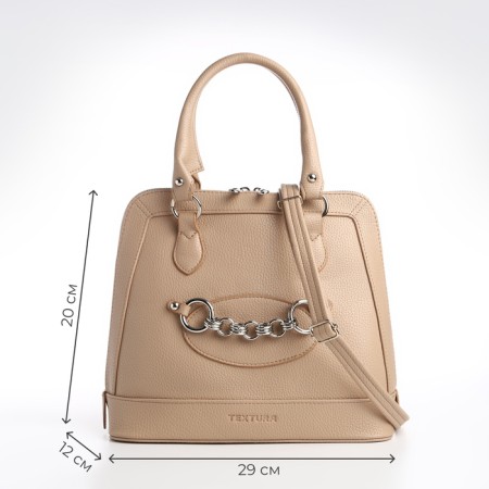 Female bag Textura, tout, medium size, beige color-1