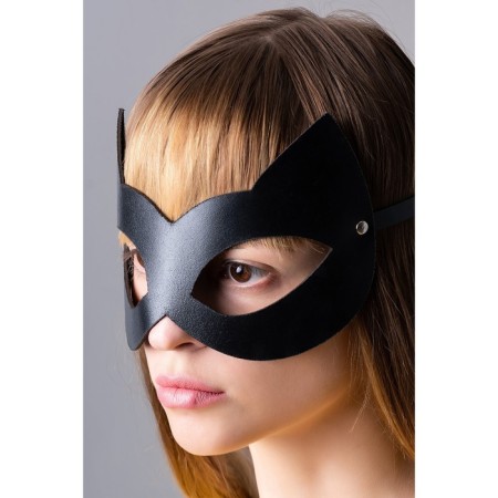 Mask "cat", leather, black-7