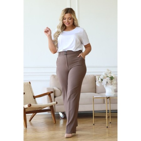 Female trousers, size 46, brown color-1