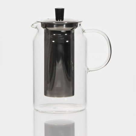 Glass teapot with metal sieve Magistro "Creation", 1 liter