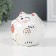 Piggy bank Ceramics "Cat Mani-Neko with a Round fish with patterns" 7x7x6.8 cm