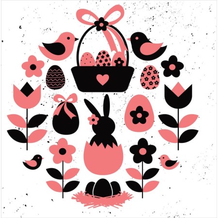 Set of napkins for setting the table "Easter rabbit", rectangular, size 32x46 cm, 4 pcs-3