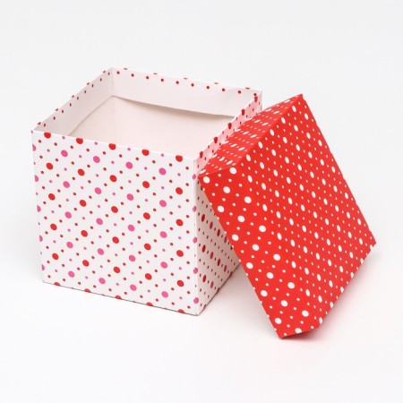 Self -assembly box "in specking" red, 10x10x10 cm-3