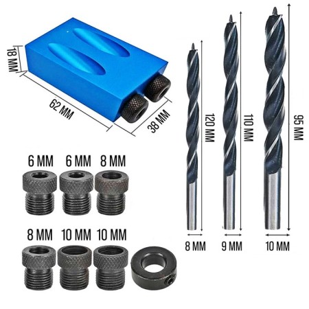 A set for drilling at an angle of 15 ° tundra, on wood, 6-8-10 mm-2