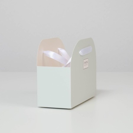 Flower box is folding, mint "happiness is waiting for you", 17 × 13 × 7 cm-2