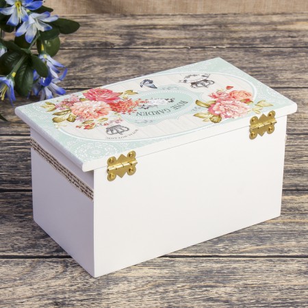Casket wood chestnut "Flower" 9.5x19.5x11 cm-5