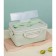Lunch box, 1.5 l, 3 sections, spoon, fork, 20 x 13 x 7 cm, green