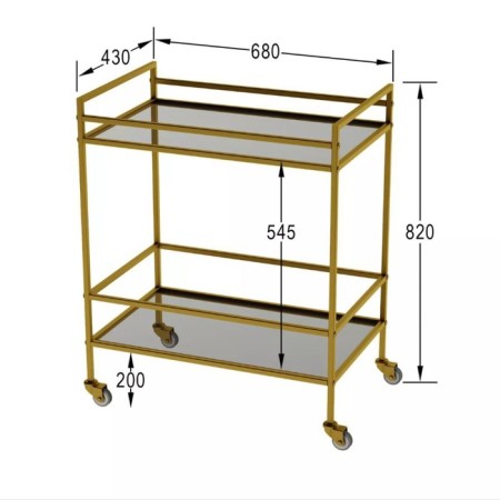 Serving table "Paint", 680 × 430 × 820 mm, color gold-1