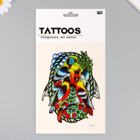 Tattoo on the body color "Birds Art" 26.1x14.6 cm
