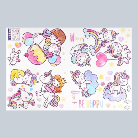Sticker plastic interior color "cute unicorns" 60x90 cm-1