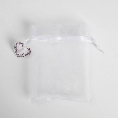 Bag gift organza white “lavender”, with a nameplate, 10 x 12 cm +/- 1.5 cm-1