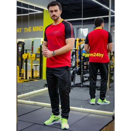 Sports T -shirt male ise, size 52, red color-6