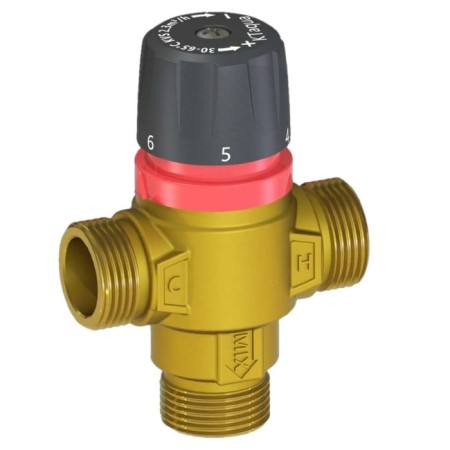 Thermostatic valve Rommer RVM-1131-236525, mixing, 1 ", HP, 30-65 ° C, KV 2.3
