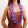 Hawaiian necklace "Bright flowers", the color of pink blue