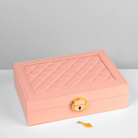 Steam for jewelry "Casket" 1 tier, 17 × 23 × 6.5 cm, pink color-2