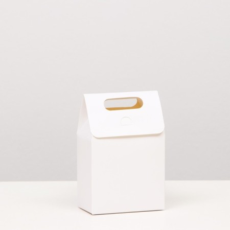 Box-pack with handle, white, 15 x 10 x 6 cm