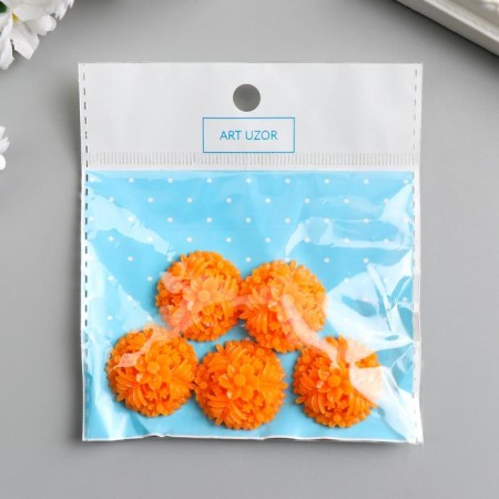 Decor for creativity plastic "Flowers and leaves" 2.7x2.7 cm-3