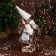 Santa Claus "in a fiber vest, with a flashlight" 28 cm, gray-white