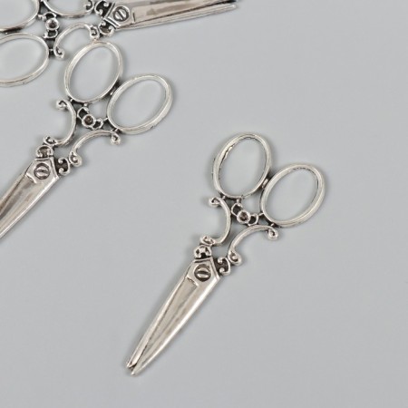 Decor Metal for creativity "Openland scissors" silver (A9361) 6x2.5 cm