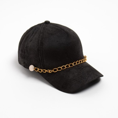 Women's baseball cap with chain color Black, size 56-58