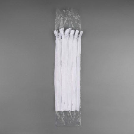 Lightning secret, No. 3, non -income, automatic lock, cotton, 30 cm, white color-2
