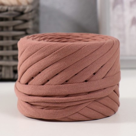 Knitted yarn set No. 9, 4x30 m/100 g, width 7-9 mm (cocoa, yellow, orange, kiwi)-1
