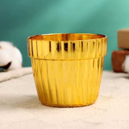 Kashpo "Trapezius" gold, 9x9x7cm
