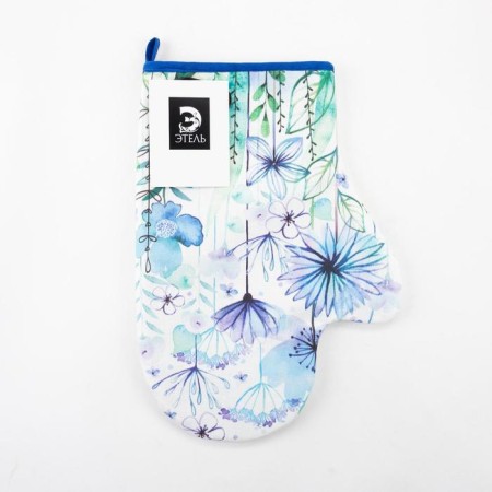 Blue Flowers mittens-seizure 20x28cm, sarzha, 100% x/l, boat 250g/m2-3