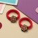 Hair gum "Tenderness" (set 2 pcs) Flower, 4 cm, red