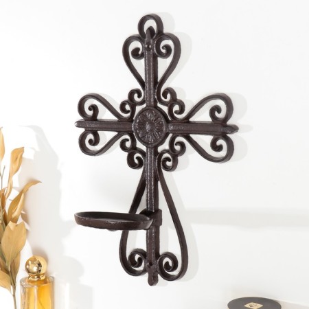 Cast iron candle for 1 candle wall "Celt" 34.5x11.5x24 cm-2