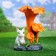 Garden figure "Mushroom Fox with a bunny" 27x28x34cm