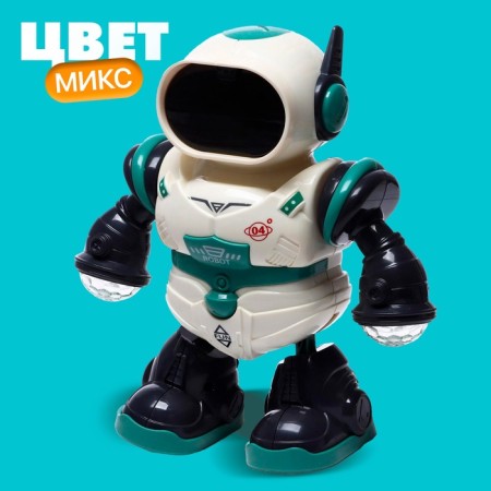 The Robot "Eyewest", light and sound effects, works from batteries, mix-6