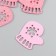 Decor "mittens" pink 5 cm set 6 pcs foam glitter