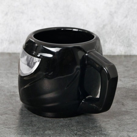 Ceramic “helmet” mug, black, 600 ml, black color-4