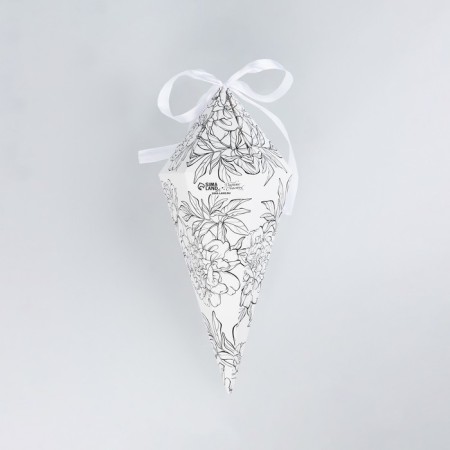 Carriage - hexagon for flowers "Contour flowers", white, 15 x 35 x 15 cm-5