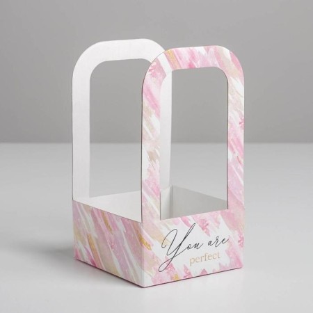 Box-Obel for Flowers "Watercolor", 12 cm × 12 cm × 22 cm-1