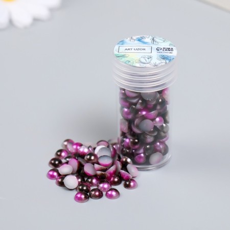 Decor "Semiobusins ​​and rhinestones. Violet gradient" d = 6 mm 10g 200 pcs 5x2.5 cm mix-3
