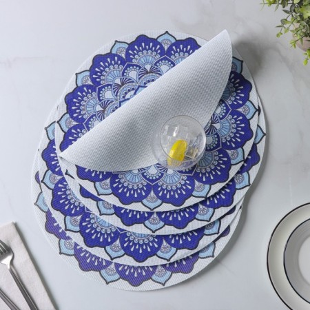 A set of serving napkins on the table "Silia", d = 38 cm, 4 pcs, the color is blue-3