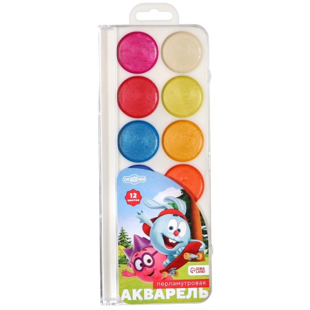 Watercolor pearl "Smeshariki", 12 colors, without brush-3
