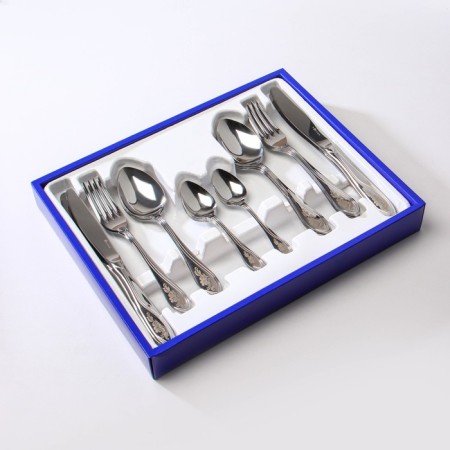 Set of dining room "Wave", 24 items, thickness 2 mm, xp PVC, silver color-2