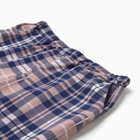 Male pajamas (T -shirt/shorts), blue color/cage, size 48-5
