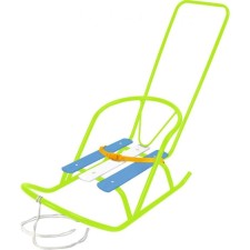 Doll sleds with a pusher, lemon color