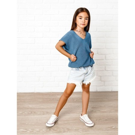 Vest for girls, height 140 cm, blue color-4