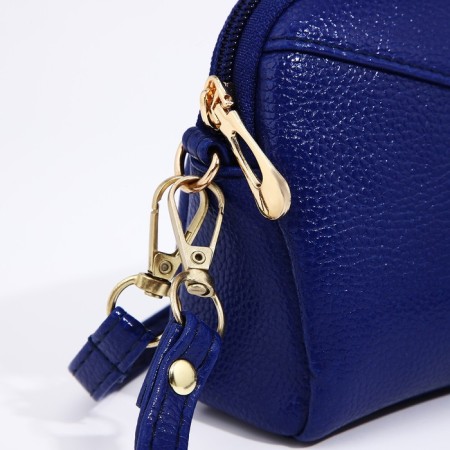 Bag Cross-Bodi with a zipper, blue color-5