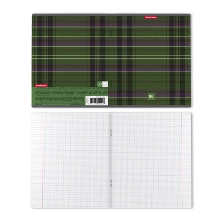 A notebook of 96 sheets in the Erichkrause "Scottish Cage", cover coated cardboard, offset unit, whiteness 100%, 5 types of mix-7