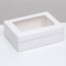 The box is folding, the lid is, with the window, white, 24 x 17 x 8 cm